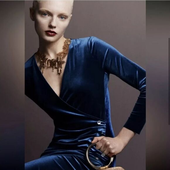 JEWELED VELVET GREEN - AQUA DRESS ZARA NWT - Picture 10 of 10